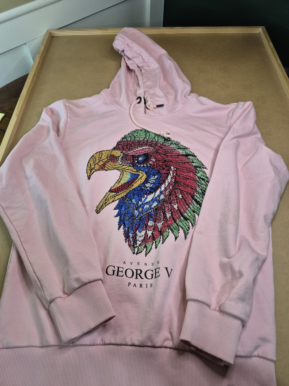 George V Pink Eagle Graphic Hooded Sweatshirt 3484/5